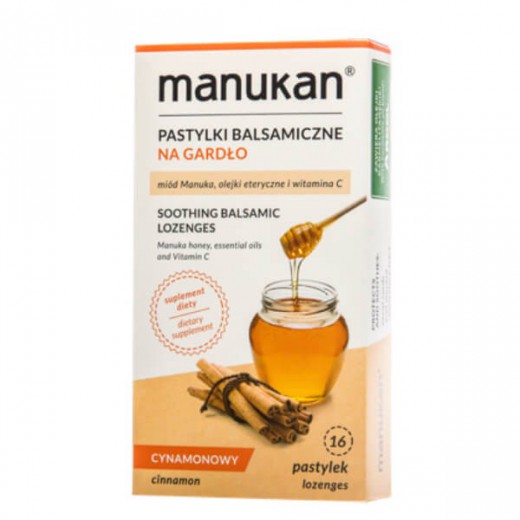 Manukan Cynamonowy Pastylki balsamiczne, 16 sztuk