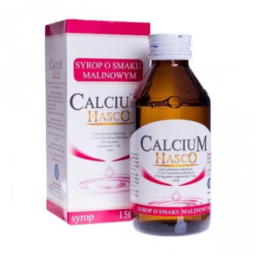 Calcium Hasco 115,6 mg/ 5 ml, syrop, smak malinowy, 150 ml