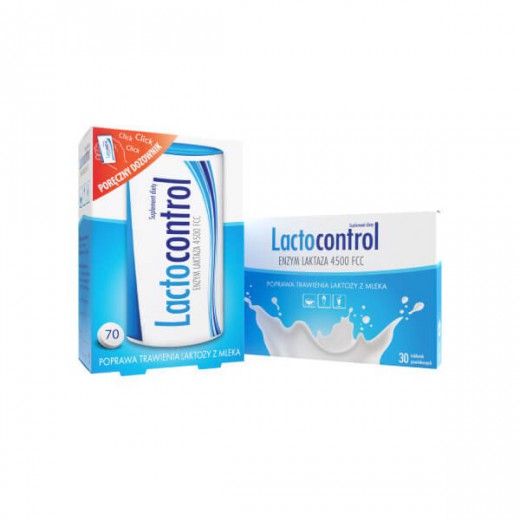 Lactocontrol enzym laktaza 4500 FCC, 70 tabletek