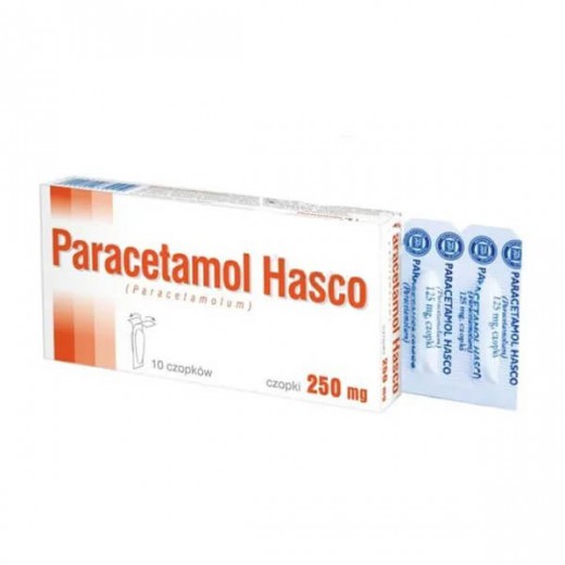 Paracetamol Hasco 250 mg, czopki doodbytnicze, 10 sztuk