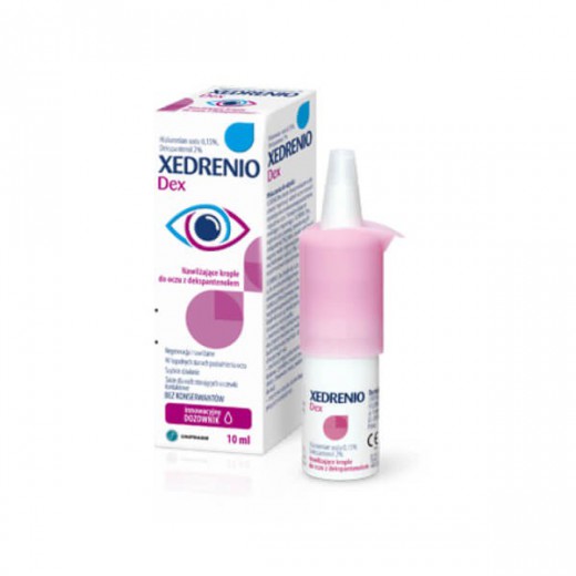 Xedrenio Dex, nawilżające krople do oczu z deksopantenolem, 10 ml
