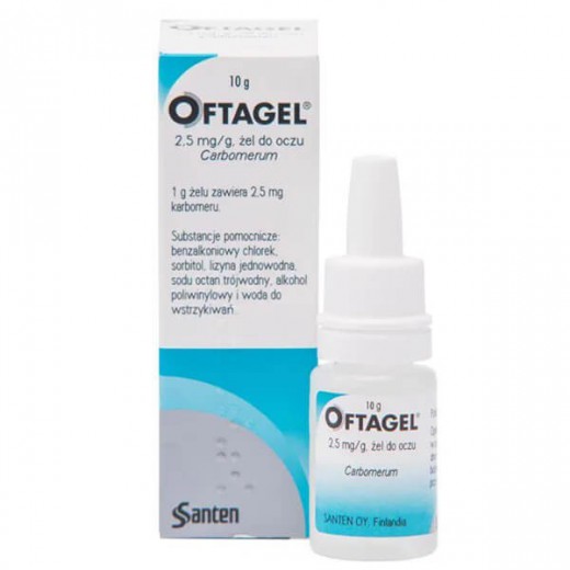 Oftagel 2,5 mg/ g, żel do oczu, 10 g