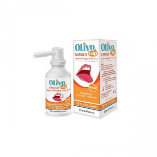 Olivocap Gardło, spray nawilżający z witaminą A+E, 20ml