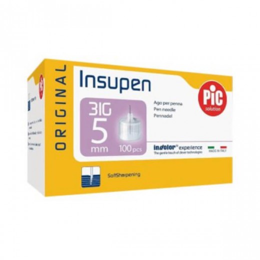 Insupen, igły do penów insulinowych, 31 g, 0,25 x 5 mm, 100 sztuk