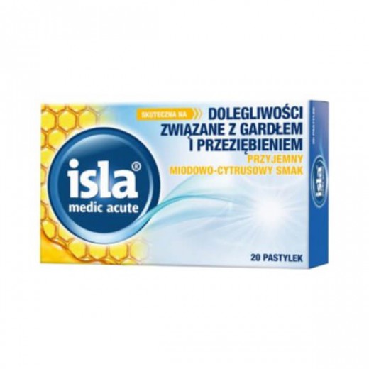 Isla Medic Acute, smak miodowo-cytrusowy, 20 pastylek
