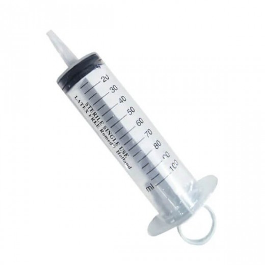 Strzykawka 3-częściowa z końcówką do cewnika, 100 ml, 1 sztuka