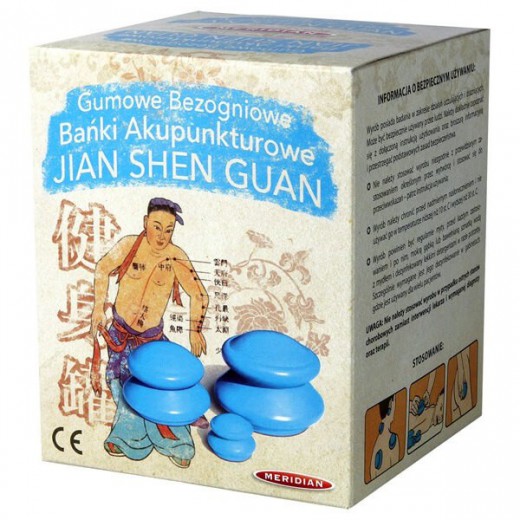Lu Dao Bańki akupunkturowe, bezogniowe, Jian Shen Guan, komplet 4 szt.