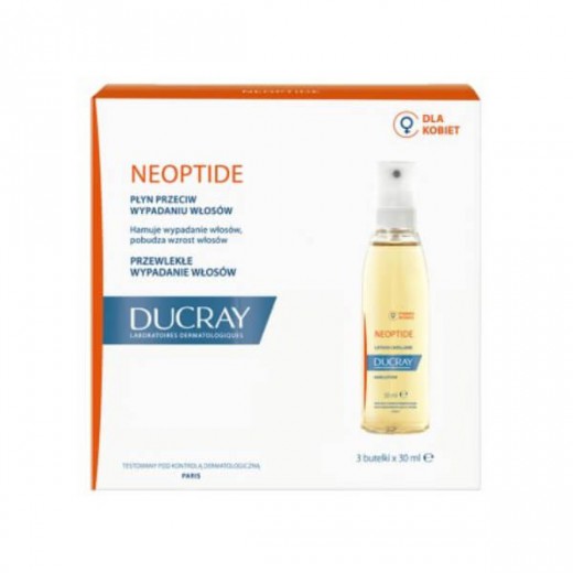 Ducray Neoptide, płyn przeciw przewlekłemu wypadaniu włosów u kobiet, 30 ml x 3 butelki