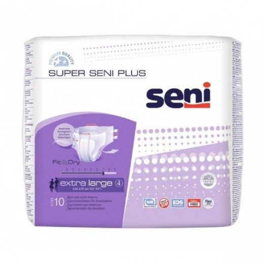 Super Seni Plus, pieluchomajtki, Extra Large, 130-170 cm, 10 sztuk