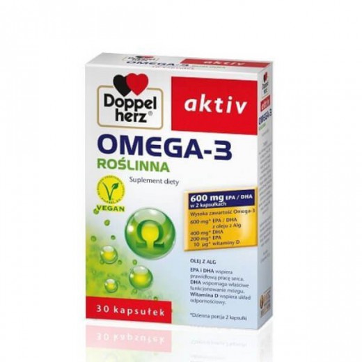 Doppelherz Aktiv Omega-3 Roślinna, 30 kapsułek