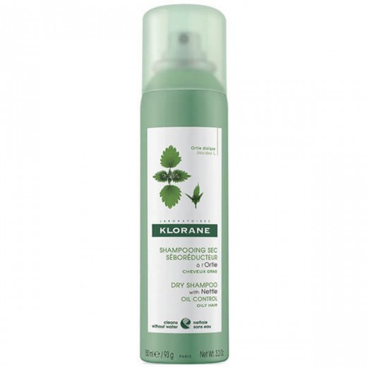 Klorane, szampon suchy z pokrzywą, do włosów przetłuszczających się, 150 ml