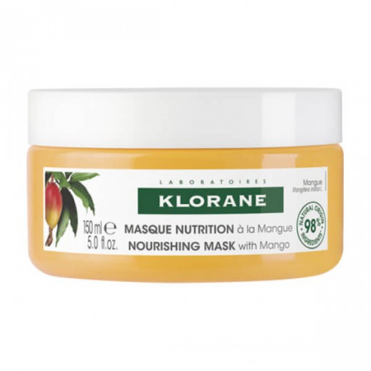 Klorane, maska do włosów na bazie masła mangowego, do włosów suchych, 150 ml