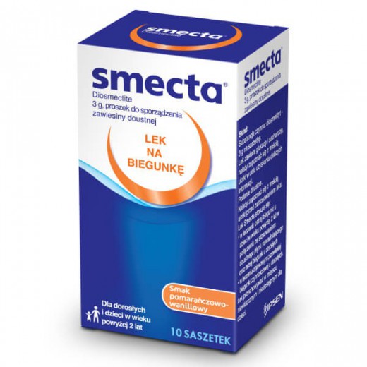 Smecta 3 g, smak pomarańczowo-waniliowy, 10 saszetek