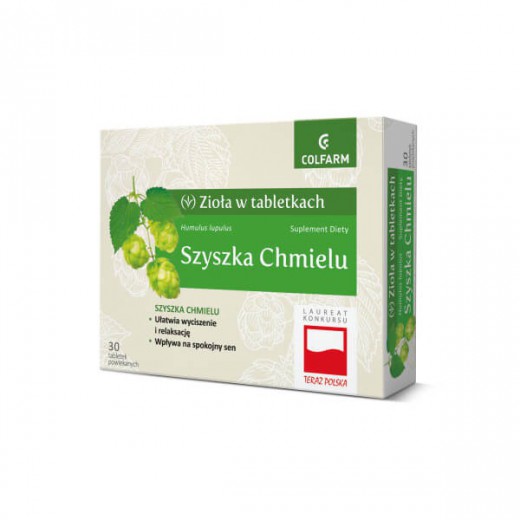 Zioła w tabletkach, Szyszka chmielu, 30 tabletek powlekanych