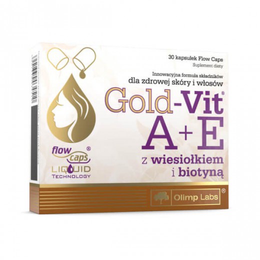 Olimp Gold-Vit A + E z wiesiołkiem i biotyną, 30 kapsułek