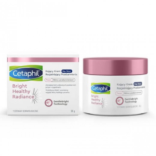 Cetaphil Bright Healthy Radiance, krem na noc, kojący, rozjaśniający przebarwienia, 50 g