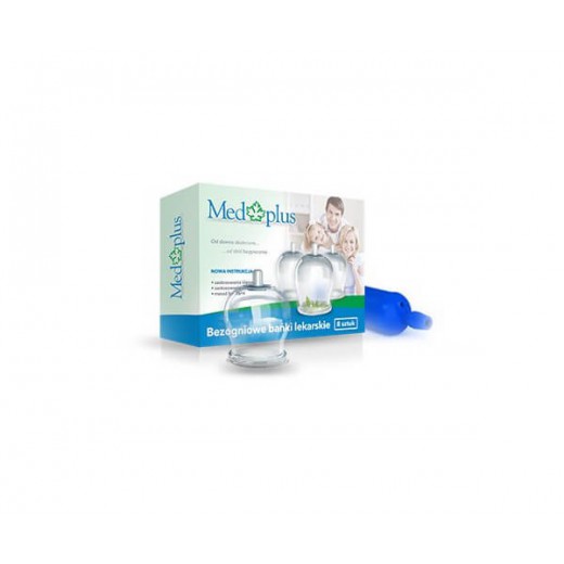 Med Plus, bańki lekarskie, bezogniowe, 8 sztuk + pompka