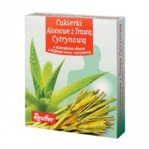 Reutter, cukierki aloesowe z trawą cytrynową, 50 g