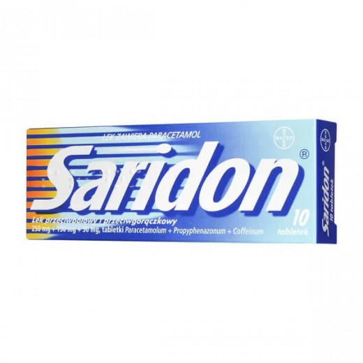 Saridon 250 mg + 150 mg + 50 mg, 10 tabletek (import równoległy Pharmapoint)