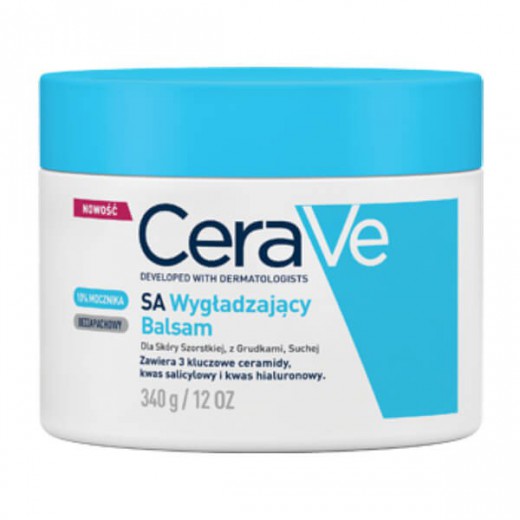CeraVe SA, balsam wygładzający z ceramidami, skóra szorstka, z grudkami i sucha, 340 ml