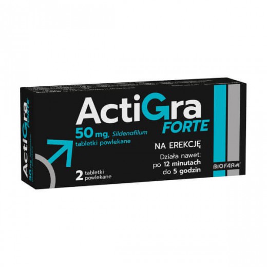 Actigra Forte 50 mg, 2 tabletki powlekane