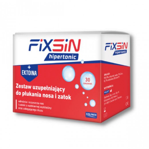 Fixsin Hipertonic, zestaw uzupełniający do płukania nosa i zatok, 30 saszetek