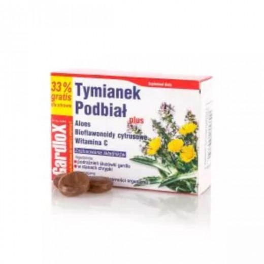 Tymianek i Podbiał Plus, 16 pastylek + 8 pastylek w prezencie