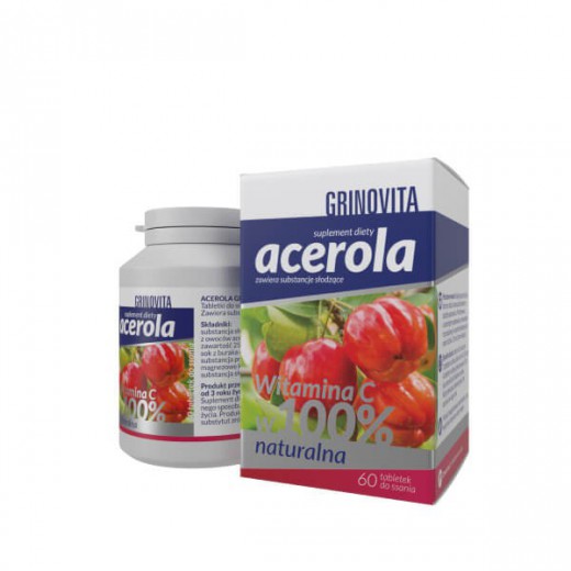 Grinovita Acerola, 60 tabletek do ssania