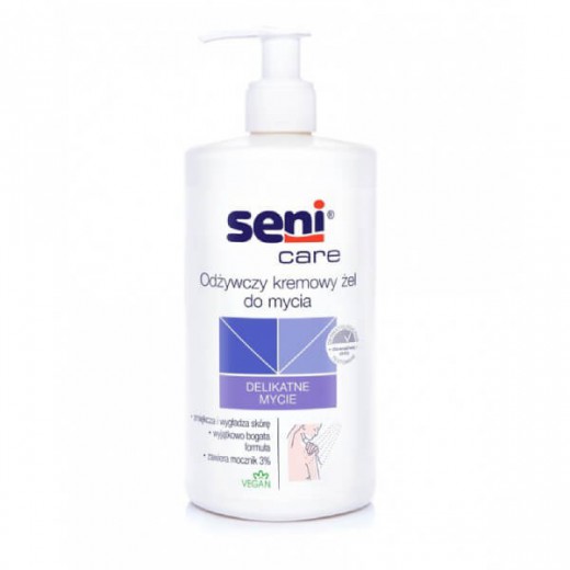 Seni Care, odżywczy kremowy żel do mycia z mocznikiem, 500 ml