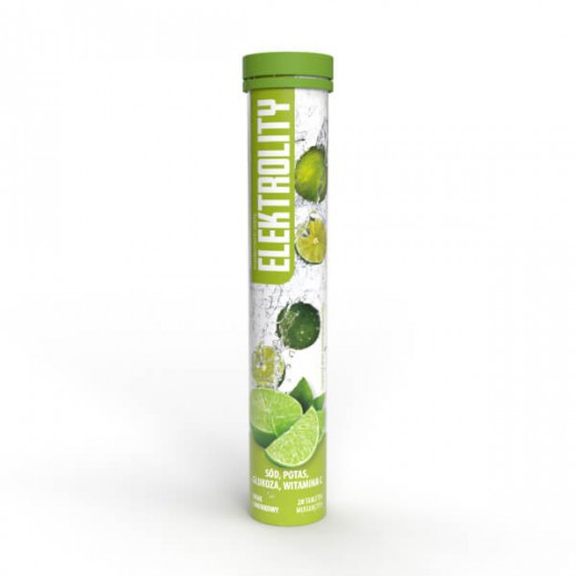 Elektrolity smak limonkowy, 20 tabletek musujących