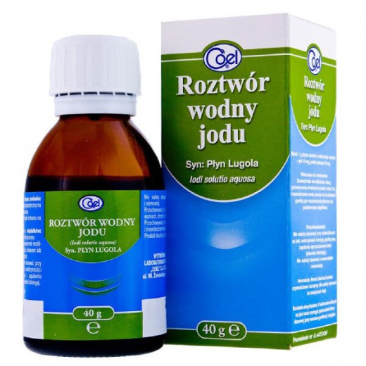 Wodny roztwór jodu, płyn Lugola 10 mg + 20 mg, 40 g