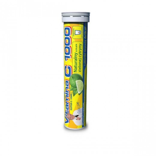 Vitamina C 1000 Uniphar, smak zielonej cytryny, 20 tabletek musujących
