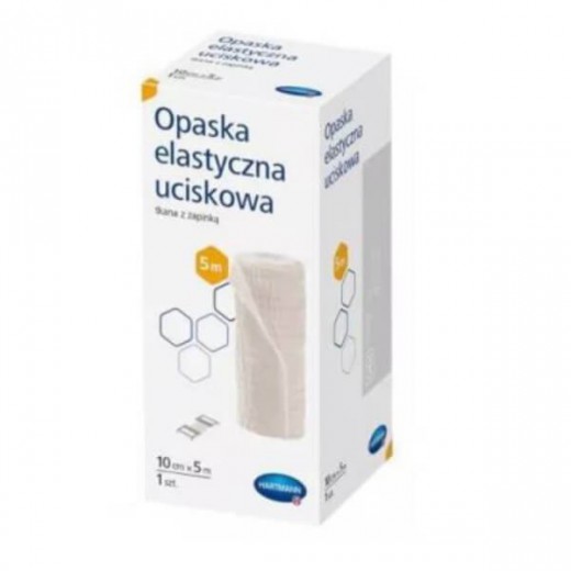 Hartmann, opaska elastyczna uciskowa z zapinką, 10 cm x 5 m, 1 sztuka