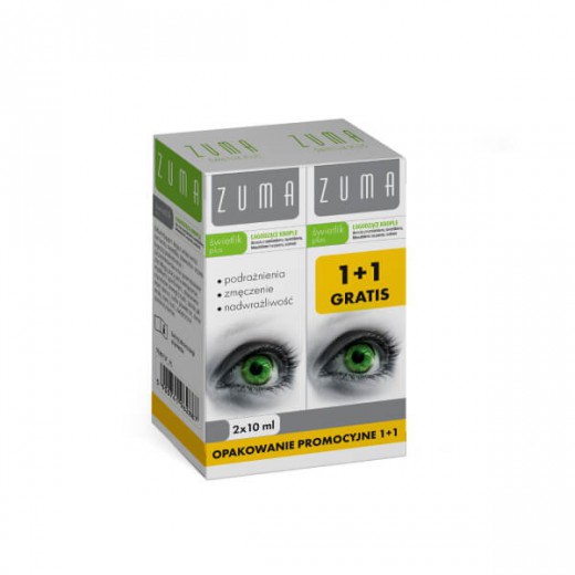 Zuma Świetlik Plus, łagodzące krople do oczu, 2 x 10 ml