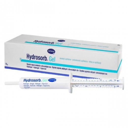 Hydrosorb Gel, przezroczysty opatrunek hydrożelowy, 15 g x 1 ampułkostrzykawka