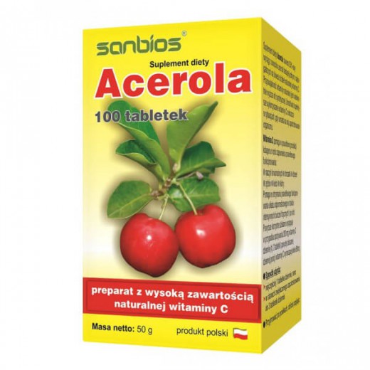 Acerola 500mg, 100 tabletek - Sanbios