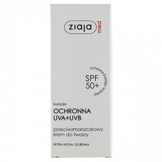 Ziaja Med Kuracja Ochronna, przeciwzmarszczkowy krem do twarzy, SPF50+, 50 ml