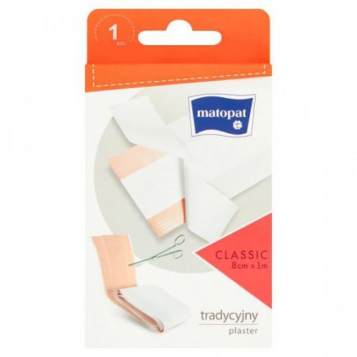 Plaster MATOPAT, Classic, do cięcia, 8cmx1m, 1 sztuka