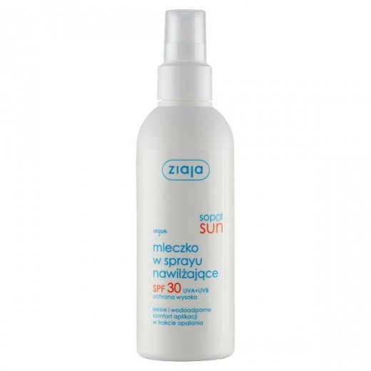 Ziaja Sopot Sun, mleczko nawilżające, spray, SPF30, 170 ml