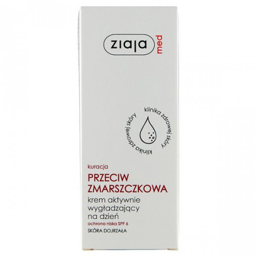 Ziaja Med Kuracja przeciwzmarszczkowa, krem aktywnie wygładzający, na dzień, 50 ml