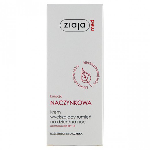 Ziaja Med Kuracja Naczynkowa, krem wyciszający rumień na dzień i na noc, 50 ml