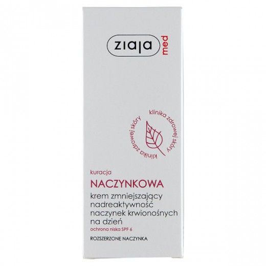 Ziaja Med Kuracja naczynkowa, krem zmniejszający nadreaktywność naczynek, na dzień, 50 ml