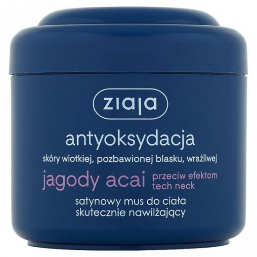 Ziaja Jagody Acai, mus satynowy do ciała, nawilżający, 200 ml