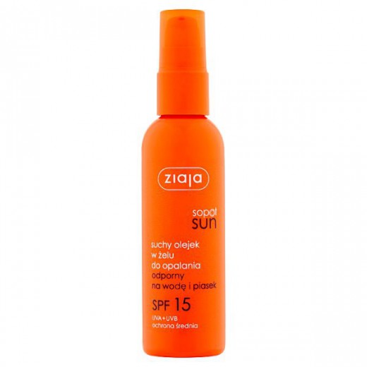 Ziaja Sopot Sun, Suchy olejek w żelu SPF 15, 90 ml