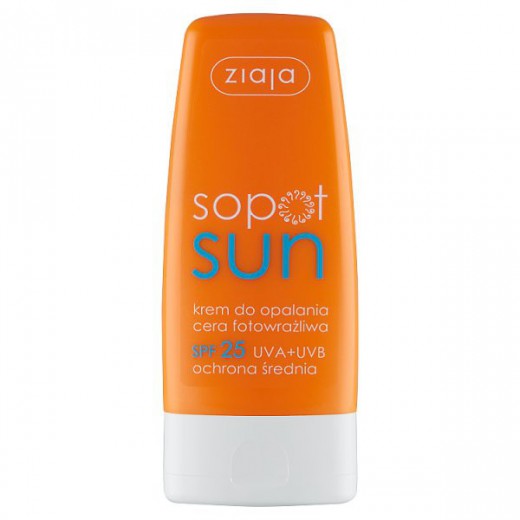 Ziaja Sopot Sun, krem do opalania, cera fotowrażliwa, SPF25, 60 ml