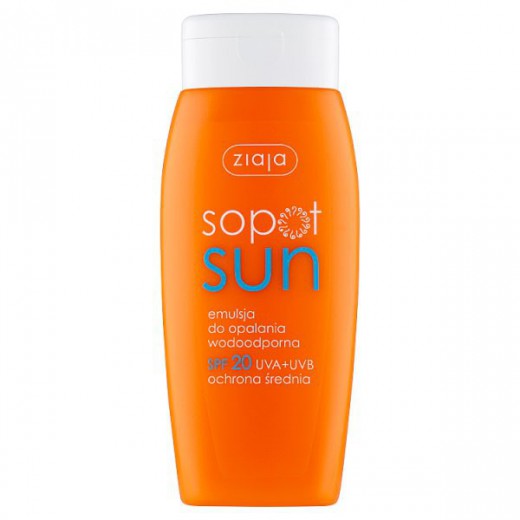 Ziaja Sopot Sun, emulsja do opalania SPF 20, wodoodporna, 150 ml
