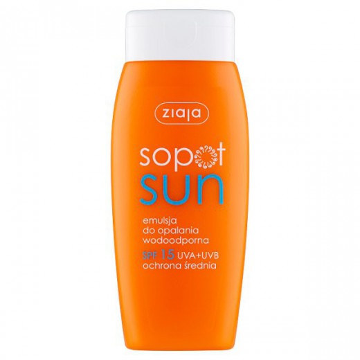 Ziaja Sopot Sun, emulsja do opalania SPF15, wodoodporna, 150 ml