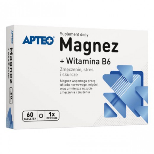 Magnez + witamina B6, Apteo, 60 tabletek