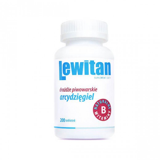 Lewitan, drożdże piwowarskie i arcydzięgiel, 200 tabletek