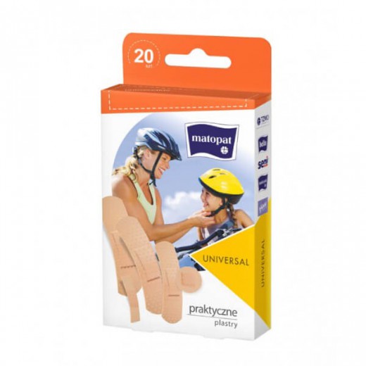 Matopat Universal, Plastry z opatrunkiem mix, 20 sztuk